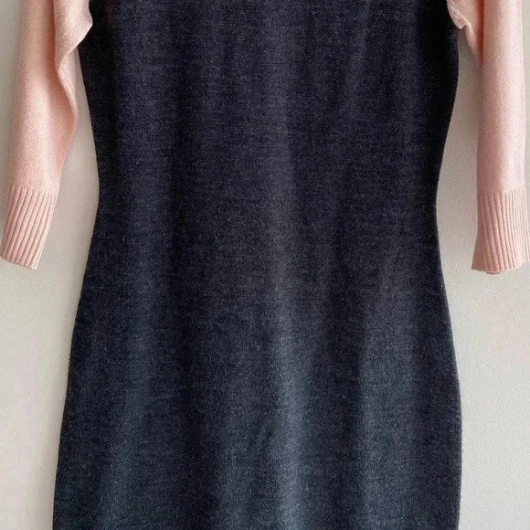 By & By Pink & Gray Rhinestone Sweater Dress with Quarter-Length Sleeves, Size M - Picture 5 of 14